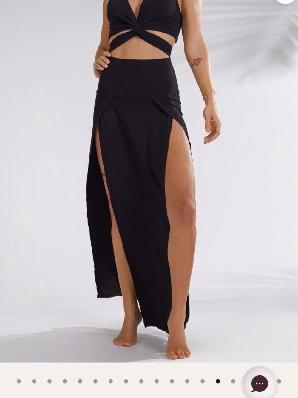 The Royal Codes Black High-Slit Maxi Skirt
